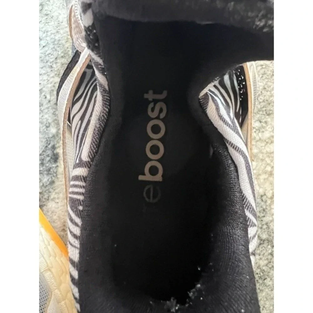 adidas PureBoost X Running Shoes Womens 8 Zebra Print‎ Black Yellow Good BB4969